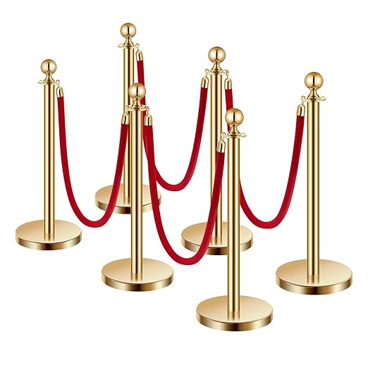 VEVOR Stanchions and Velvet Ropes 6Pcs, Hollow Base - Image 9