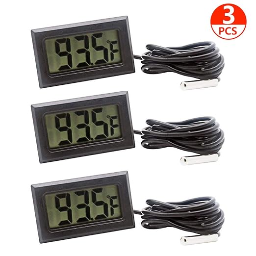 3pcs Black Digital LCD Thermometer Temperature Monitor - Image 3