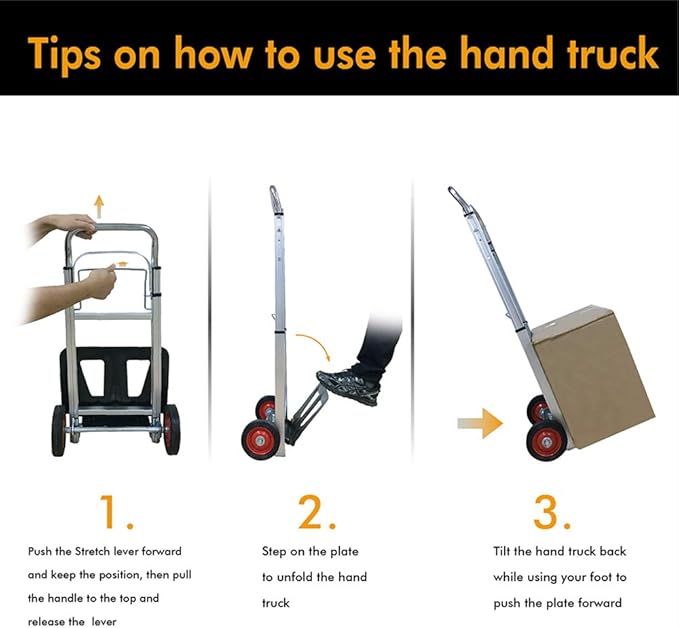 LEADALLWAY Hand Truck Aluminum Foldable Hand Cart - Image 6