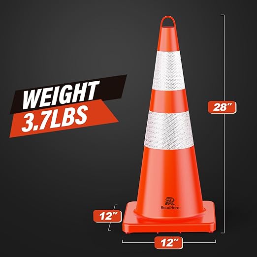 RoadHero 10 Pack Traffic Cones 28 Inch Safety Cones - Image 2