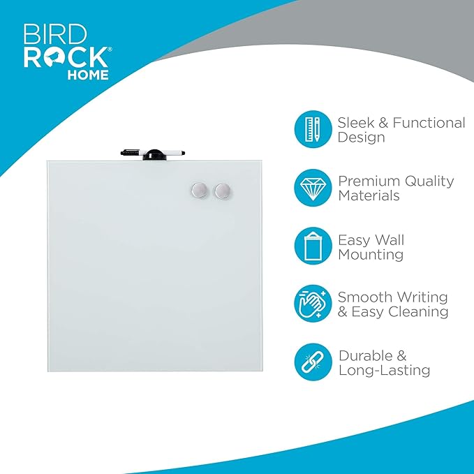 BIRDROCK HOME Magnetic Glass Dry Erase Board – Frameless Whiteboard - Image 3