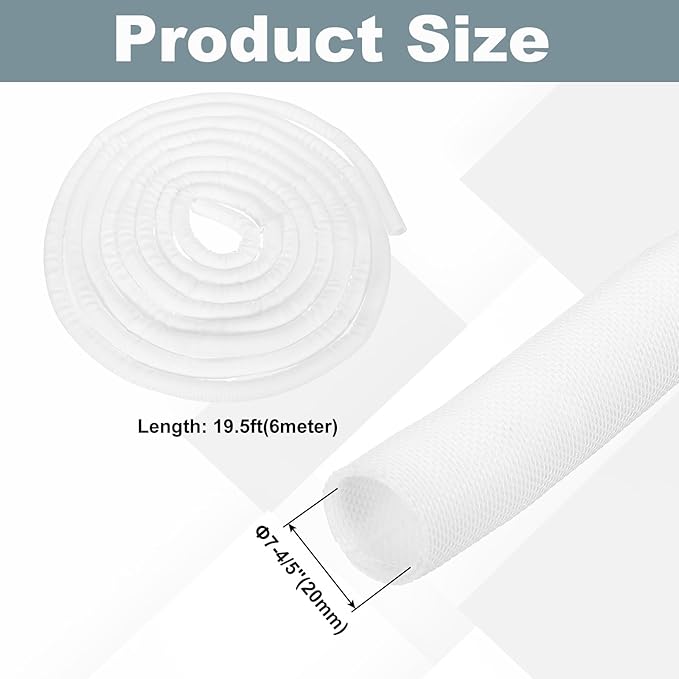 MECCANIXITY 4/5 Inch ID Split Loom Tubing 19.5ft Polyester Cord Protector Wire - Image 2