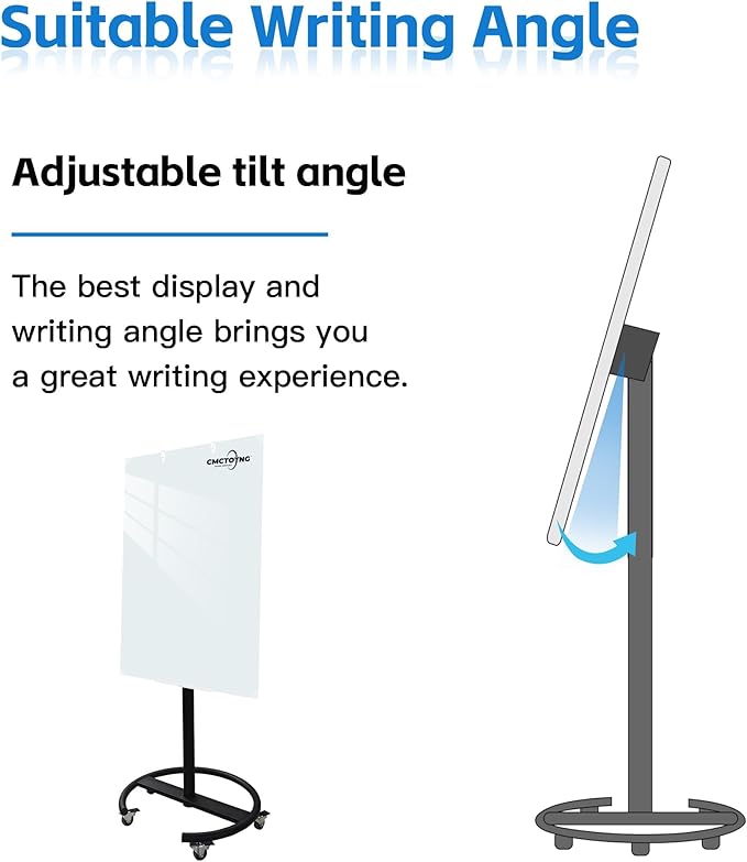 Rolling Magnetic Glass Whiteboard Standing - Image 4