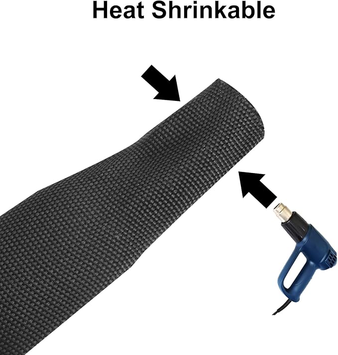 MECCANIXITY Braided Cable Sleeves Heat Shrinkable Fabric Sleeving, 1 3/8" 16ft - Image 3