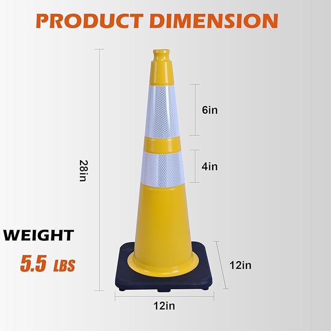 360 Pack 28" Yellow Traffic Cones - Image 2