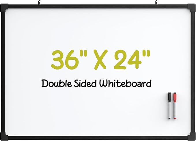 MaxGear Magnetic Dry Erase White Board, 36 X 24 Inches Double Sided Whiteboard by MaxGear