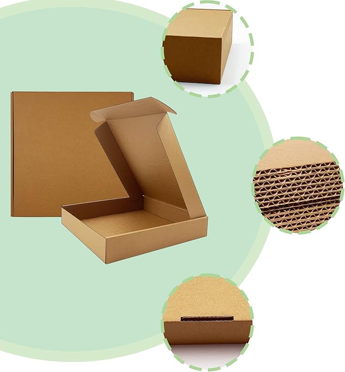 11x11x2 inch Shipping Boxes，Bulk 20 Pack，Brown Corrugated Mailers Cardboard - Image 2
