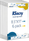 KSacry 6 Pcs Acrylic Sign Holder 8.5 x 11, Vertical Wall Mount Sign Holders by KSacry