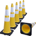 6 Pack 28" Large PVC Traffic Cones by OranLite