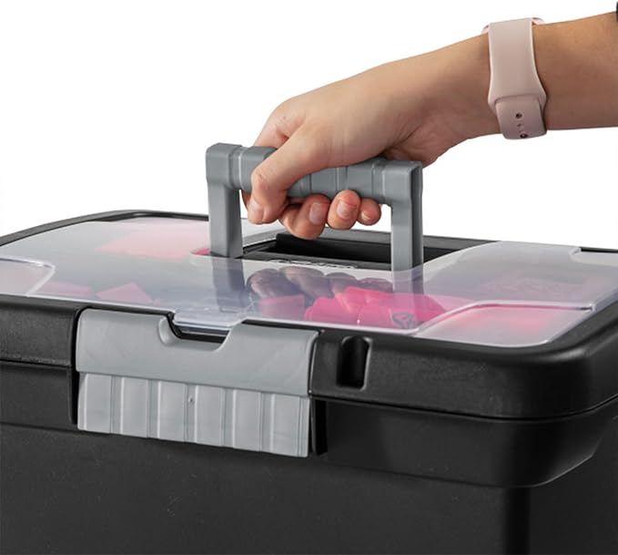 Sterilite Portable File Box, Stackable Storage Bin - Image 7