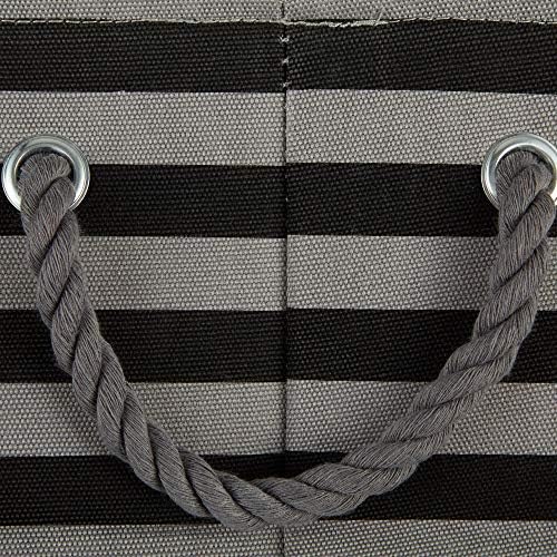 Bone Dry Pet Storage Collection Striped Paw Patch Bin, Black, Small Round - Image 4