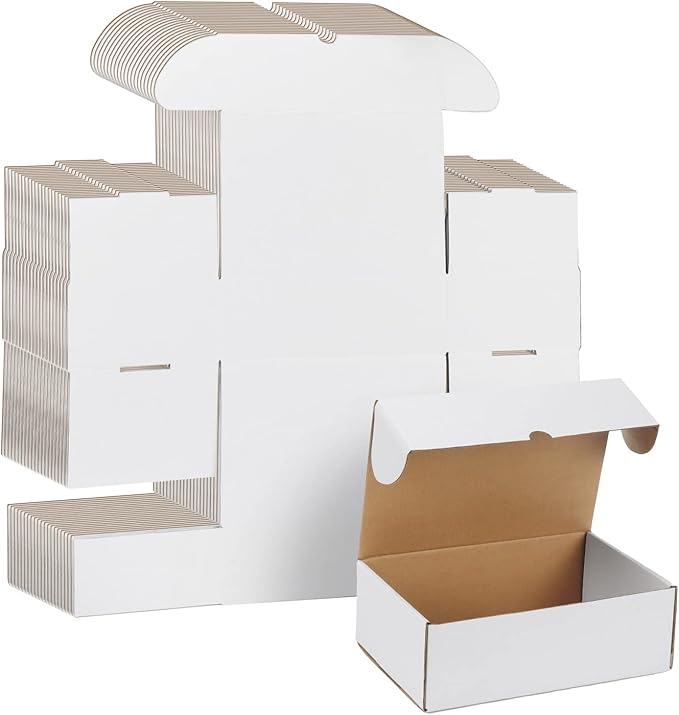 WIFTREY 9x6x3 White Shipping Boxes 25 Pack by WIFTREY