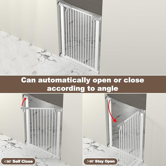 41" Extra Tall Cat Gate for Doorway, 29.6-31.5''W Metal Pet Baby Safe Gate - Image 4