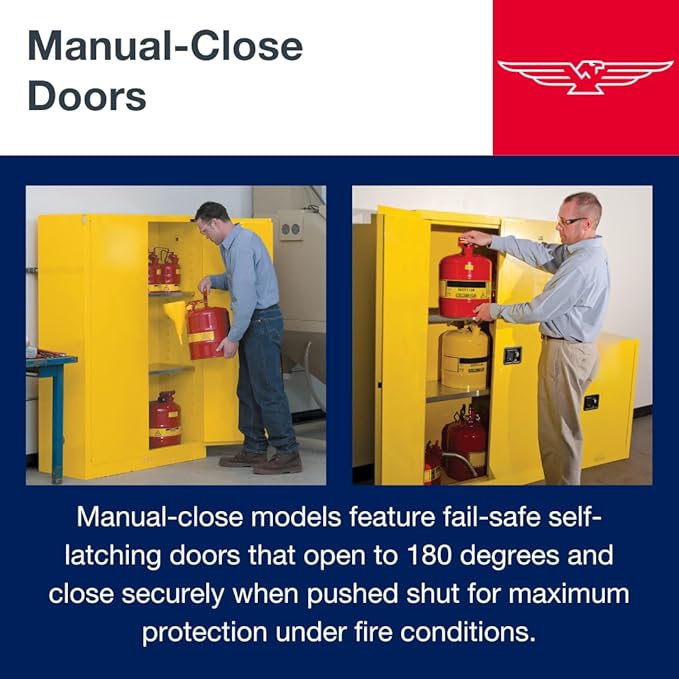 Eagle American Made 12 Gallon F﻿lammable Liquid Storage Cabinet, Manual-Close - Image 6