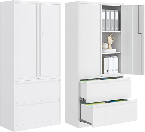 2-Drawer Metal File Cabinet, Lateral Vertical Filing Cabinets by PEUKC