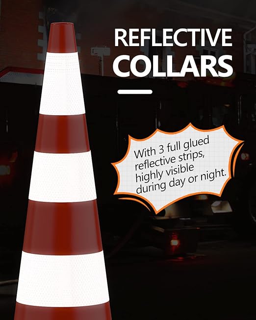 BATTIFE 12 Pack Traffic Safety Cones 36 Inches - Image 2