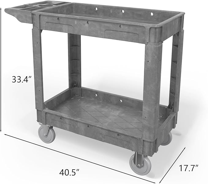 550LBS Utility Cart, 2-Tier 40 * 17 Inch Utility Cart - Image 3