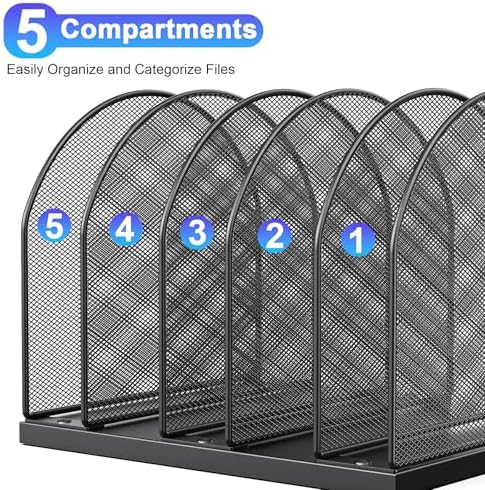 gianotter Desktop File Organizer with 5 Compartments - Image 5