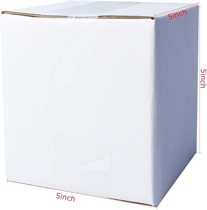 PETAFLOP 5x5x5 Shipping Boxes, Small White Corrugated Cardboard Box - Image 3