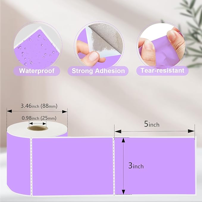 3 X 5 Inch Printable Waterproof Rectangle Color Coding Labels, 300 Per Roll - Image 2