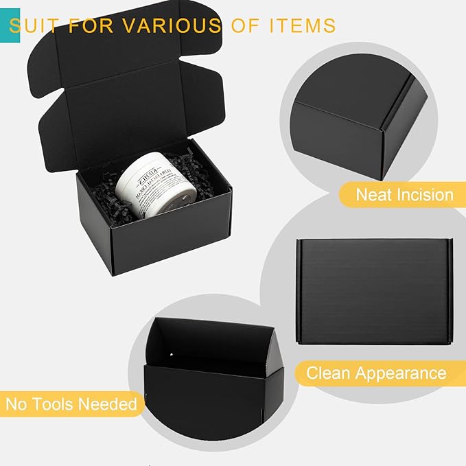 Mcfleet 6x4x3 Small Black Shipping Boxes - Image 4
