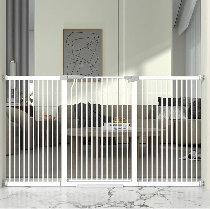 41" Extra Tall and Wide Baby Gate, 72.3-74" Wide Pet Cat Gate by THEYFIRST