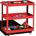 Tool Cart on Wheels, 3 Tier Rolling Mechanic Utility Cart, Heavy Duty Steel by BRLJUNEO