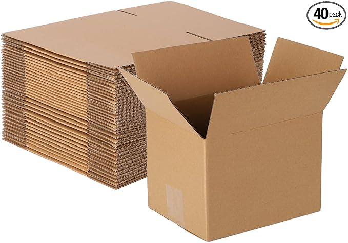 40 pack 8x6x6 inch Cardboard Box Mailers, Kraft Corrugated Mailer Cardboard by zmybcpack