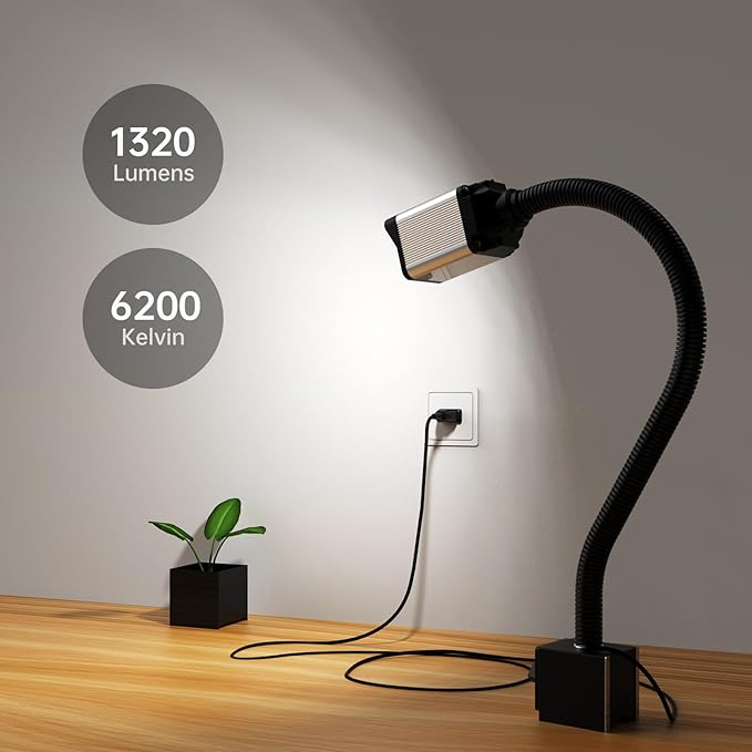 28LEDs Magnetic Light, 1320 Lumen 120v Flexible Gooseneck Work Light - Image 2