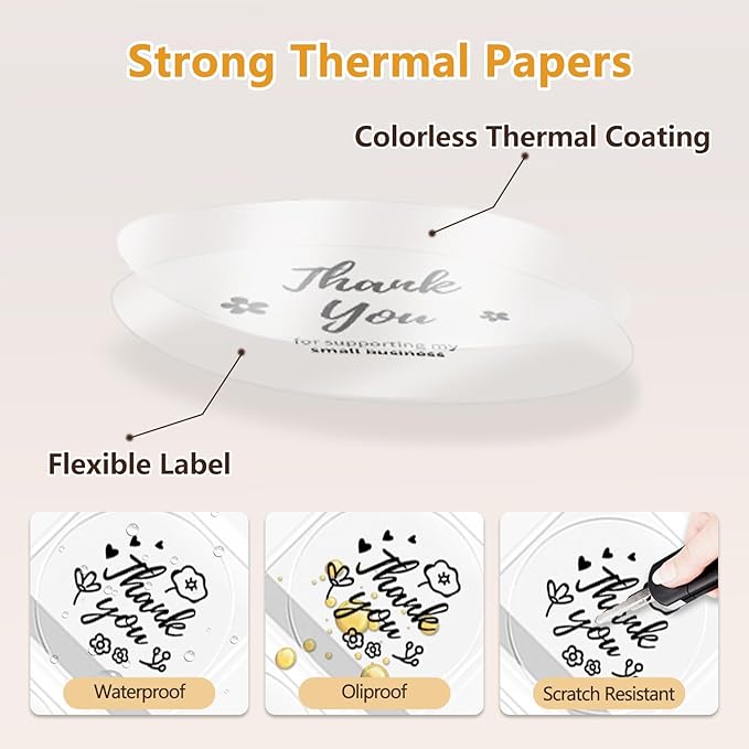 Phomemo Thermal Labels- 2.13"x2.13" Clear Circle M220 Label- - Image 6
