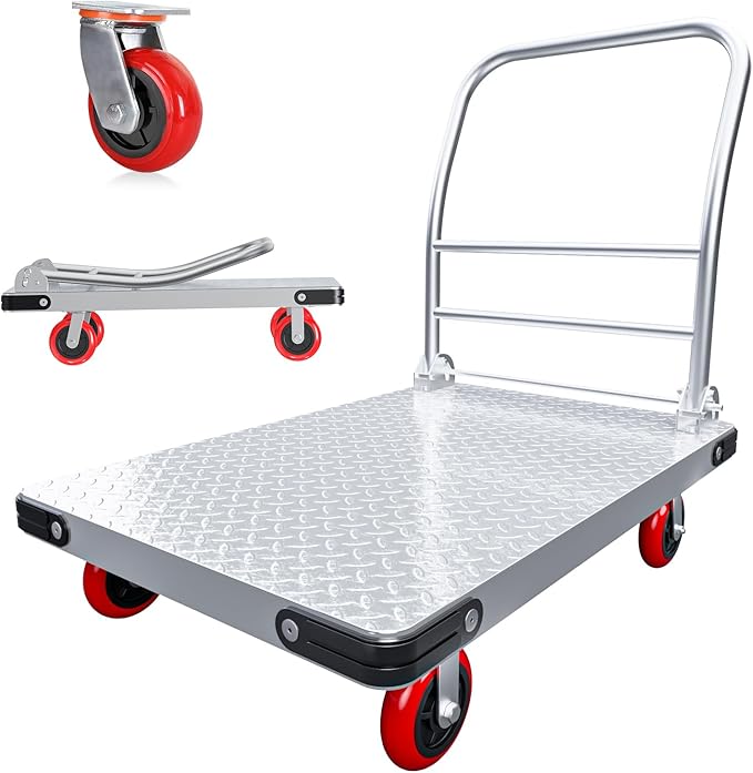 Heavy Duty Foldable Platform Truck - 2700LB Capacity Steel Push Cart by kaiwrxin