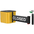 WM412 Retractable Belt Wall Mounted Yellow Crowd Control Barrier and Receiving by Visiontron