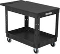 Global Industrial Industrial Service & Utility Cart, Plastic 2 Flat Black Shelf by GlobalIndustrial