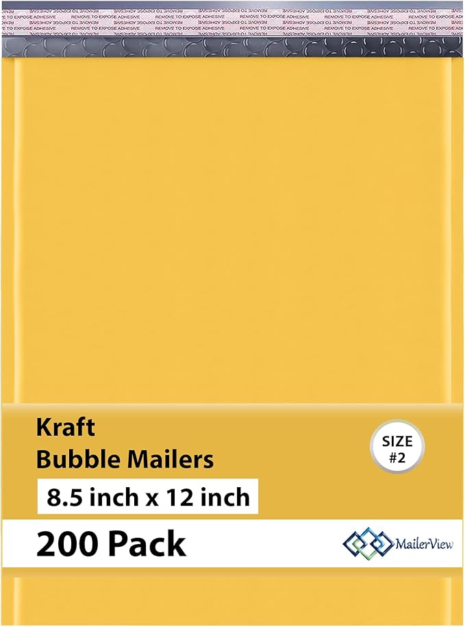 Kraft 8.5x12 Poly Bubble Mailers #2 | Padded Envelopes by MAILERVIEW