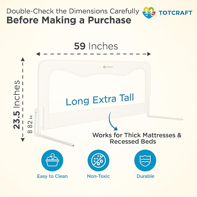 TotCraft Bed Rail for Toddlers & Infants – Universal Toddler Bed Rails for Twin - Image 2