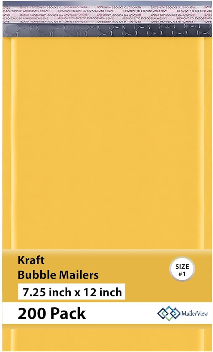 Kraft Bubble Mailers 7.25x12 inch #1 | Self Seal Padded Envelopes | Cushioned by MAILERVIEW