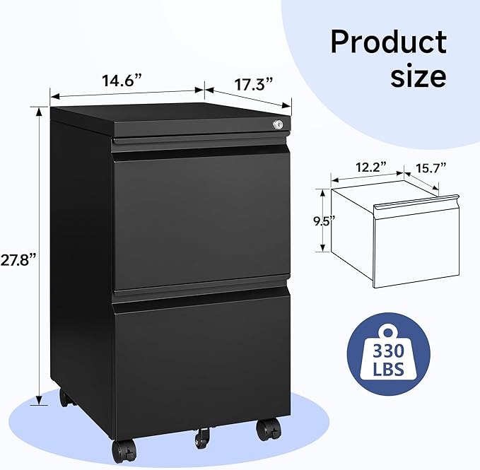 Mobile File Cabinet with Lock - Image 3