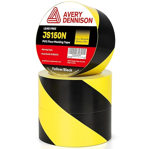 Avery Dennison Safety Floor Tape 2 Inch x 108 FT, Heavy-Duty PVC by AVERYDENNISON