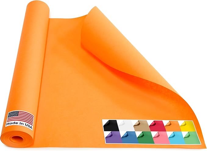 USA Made 18" x 1200" Orange Kraft Paper Roll, 45 lbs Thickness, American by Paclord