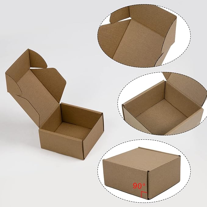 50 Pack 4x4x2 Inches Small Shipping Boxes, Moving Mailing Packing Box - Image 3