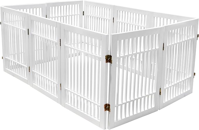 Pet Dog Gate Strong and Durable Freestanding Folding Acacia Hardwood Portable - Image 6