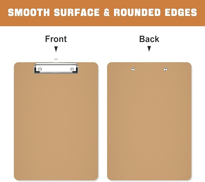 Piasoenc Wood Clipboard 25 Pack, A4 Letter Size Hardboard 9" x 12.5" - Image 3