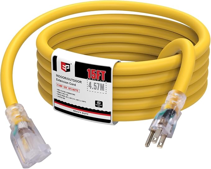 EP 15 Ft Lighted Outdoor Extension Cord by ENERGYPRO