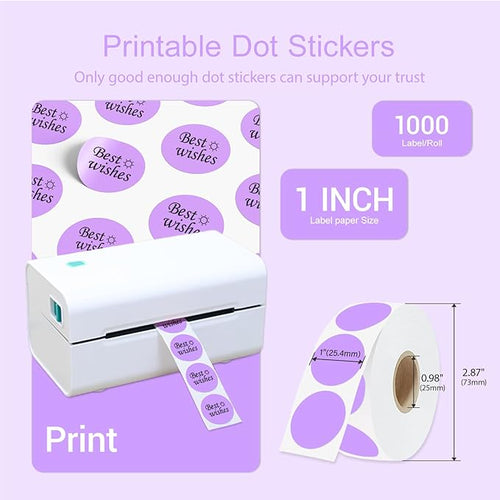 1 Inch Circle Dot Stickers 1000 PCS Color Coding Thermal Labels Dots Writable - Image 2