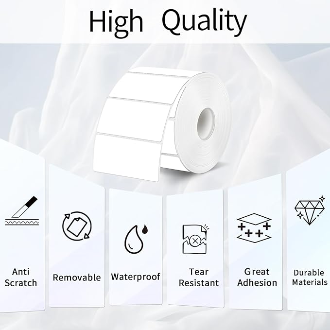 2×3 Inch White Thermal Labels Stickers, Removable Thermal Label, Waterproof - Image 2