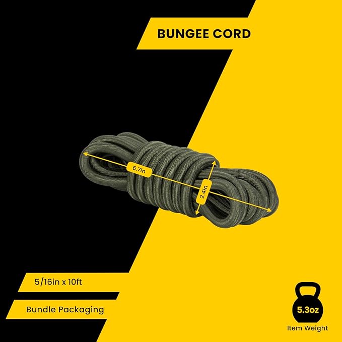Bungee Cord Elastic Shock Cord 5/16" x 10' Bungee Rope - Image 2