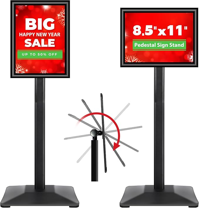 Pedestal Sign holder Stand 8.5x11inch Adjustable Standing Floor Sign Stand by VAIIGO