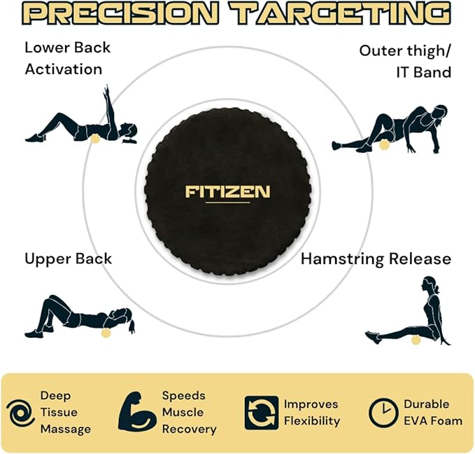 Fitizen Foam Roller – Muscle Massage Rehab Stiff Back Pain Physical Therapy - Image 4