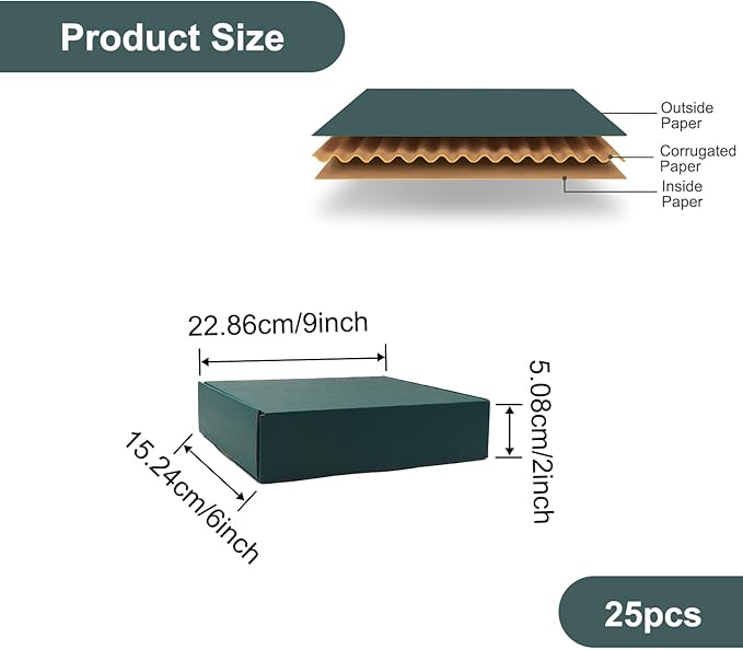 Green Recyclable Cardboard Small Gift Mailer Boxes - Image 2