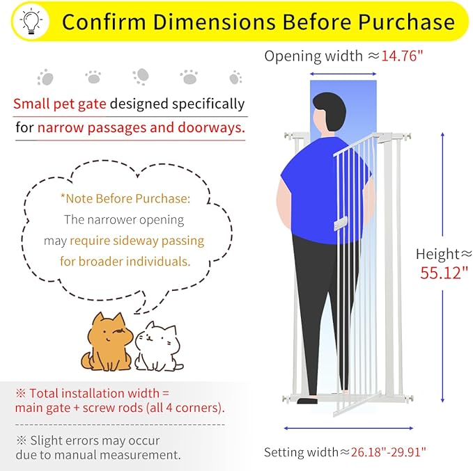 Lumizone Extra Tall Cat Gate 55.12" High Pressure Mounted Extra Wide 2025 New - Image 2
